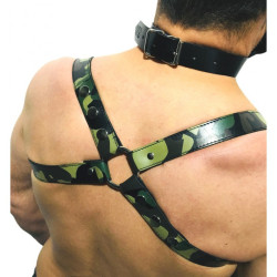 The Red Harnais en cuir Camouflage - Acc. CHROME - CROSS - THE RED S/M